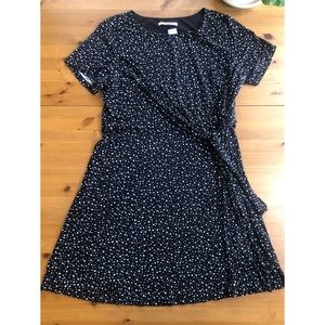 LOFT Polka dot Tie Waist Dress